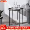 Mesa de centro dobrável moderna simples de metal sala de estar sofá móvel varanda ao ar livre mesa de chá armazenamento mesa redonda