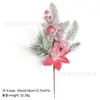 Galhos de pinha artificial de Natal transfronteiriços, flocos de neve, agulhas de pinheiro, bagas, galhos de frutas vermelhas, galhos de decoração de feriado, buquê de agulhas de pinheiro de Natal