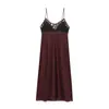 Ropa Femenina Europea y Americana Nueva Primavera y Verano Sexy Encaje Decorativo Lencería Vestido de Tirantes 4786292