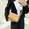 Bolsa Quadrada Pequena de Ombro Único Cor Sólida Simples Versátil Moda 2024 Nova Nicho Casual Moda Tendência Bolsa Transversal