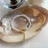 Nueva Pulsera Coreana de Perlas Barrocas de Agua Dulce de Doble Capa Simple Elegante Ins de Alta Gama Retro Pulsera Francesa