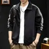 Sudadera cárdigan retro de solapa con cremallera estilo americano, chaqueta lisa de corte holgado para hombre, deportiva y casual, prenda exterior de moda, venta al por mayor