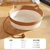 Cama tejida de cuerda de algodón para gatos del fabricante original, adecuada para todas las estaciones, viene con una bola de juguete para gatos, para que los gatos duerman y jueguen en