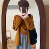 Conjunto de duas peças de tricô estilo coreano, cardigã e regata, com caimento suave e solto, nova coleção primavera/outono, um suéter estiloso e jovial