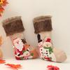 Nuevo Calcetín Navideño Decorativo de Felpa Bordado de Viejo Muñeco de Nieve Calcetín Navideño Día de Navidad Regalo Decorativo para Niños