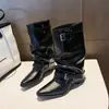 Botas vaqueras occidentales de suela gruesa para mujer, botas de tacón de bloque, botas para pantalones, botas cortas para mujer, verano, otoño 2026, estilo nuevo, botas Martin