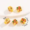 Estilo Chino Antiguo Oro Goteo Aceite Aleación Mariposa Espaciadores Perlas a Través del Agujero Perlas Sueltas Pulsera Collar Pulsera Joyería DIY Accesorios