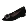 Comercio Exterior Transfronterizo Gamuza Francesa Punta Fina Corte Bajo Zapatos de Mujer Moda Otoño Tacones Altos Cómodos Rhinestone Stiletto Zapatos de Salón Mujer
