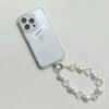 Cadena cruzada para teléfono móvil con cuentas de cristal y perlas de amor, hecha a mano para mujer, cadena de caja a juego, cordón para funda de teléfono DIY, venta al por mayor