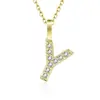Prata S925 transfronteiriça mais vendida pingentes de letras do alfabeto inglês 26 cravejados com diamante moissanite colares versáteis novo estilo de verão