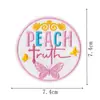 Parches de Tela Bordados con Citas Inspiradoras Serie de Cartas de Jesús Parches Etiqueta de Bordado de Fresa Rosa Decoración para Bolsos