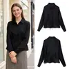 Marca Z Comercio Exterior Transfronterizo Stock Listo Estilo Europeo y Americano Ropa para Mujer 2026 Primavera Nueva Camisa Brillante Decorada con Lazo