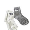 Otoño e invierno nueva ola puntos perrito retro isla ferial amor lazo estilo coreano ins viento barroco calcetines de tubo para mujer
