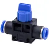 Conector rápido neumático manguera válvula de mano interruptor manual válvula de tubería HVFF tapa azul. Sombrero Negro/BUC Blanco. Negro