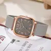 Reloj Cuadrado para Mujeres Estudiantes de Secundaria Temperamento Harajuku Simple Esfera Pequeña Coreano Artístico Retro Mori Girl Reloj Digital para Mujeres