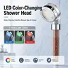 Ducha de Mano Luminous Qin de Iones Negativos LED de Siete Colores Auto-Cambiantes Tamaño Pequeño para Uso Doméstico con Filtro de Piedra para Cuidado de la Belleza