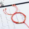 Pulseira de corda com nó de milho tecida à mão, comprimento ajustável, pulseira DIY para combinar com pingente, corda de pulseira semiacabada