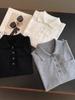 Estilo de Fila Intelectuales Camisa Polo de Punto Hombro Versátil Casual para Viajes Cotidianos Algodón Camiseta de Manga Corta Top para Mujeres Verano