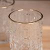 Padrão de casca de borda dourada copo de vidro copo de vinho copo de casamento casa única camada transparente