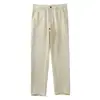 Pantalones Casuales de Lino Puro para Negocios de Verano para Hombre Pantalones Ligeros Rectos Holgados Pantalones de Algodón y Lino talla extra Holgados