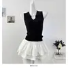 Chaleco de Punto Sin Mangas con Cuello Solapa y Giro Estilo Deseo Puro para Mujer, Nuevo Top Corto Ajustado Verano 2026 Ropa para Mujer