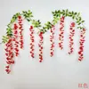 Decoração de Trepadeira Artificial de Flores de Glicínia, Planta de Cordão de Trepadeira Artificial de Plástico para Cobrir Tubos de Ar Condicionado