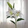 Haste Única Flor de Lírio Grande Impressa em 3D com 3 Flores, Flor Artificial para Decoração de Casa, Decoração de Casamento e Arranjos Florais