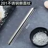 [Superficie lisa y antiadherente] Rodillo de acero inoxidable con cabeza redondeada, un rodillo casero para hacer masa, una herramienta de forma redonda