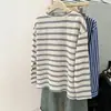 Camiseta de Manga Larga Rayada con Cuello Redondo Casual para Mujer 2025 Nueva Colección Primavera y Otoño Camisa Básica Holgada Top Versátil Nis