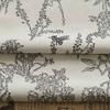 Tecido Jacquard Dupla Face Branco-Cremoso Estilo Chinês Desenho de Linha Flor de Abelha Tecido para Designer de Roupas Jaqueta Colete Saia Sobreposta Retrô