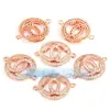 Accesorios para joyería DIY mitad plata 925 oro micro incrustado conector de anillo doble NY