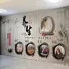 Cortina de puerta para preservar la salud elemento de clínica de medicina china sala de espera cortina divisoria para sala de cultura de belleza cortina de ventana cortina divisoria estilo de habitación gasa amarillo claro