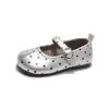 Zapatos Mary Jane de Cuero con Lunares para Niña, Zapatos Bajos de Punta Dividida para Primavera y Otoño con Hebilla, Lindos Zapatos de Princesa para Niña Pequeña