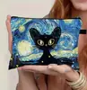 Estuche para Lápices Estilo Pintura al Óleo Transfronterizo Gran Capacidad Bolsa de Almacenamiento con Cremallera Estudiante Examen Portátil Estuche para Lápices Bolsa para Papelería Imprimible