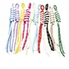 Cordón trenzado anudado de bloques de color, Colgante para bolso, Llavero, Accesorios de cuerda decorativa hechos a mano para bricolaje, Venta al por mayor desde el fabricante