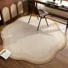 Tapete redondo estilo francês, antiderrapante, à prova d'água, de alta qualidade, adequado para sala de estar, sofá, mesa de centro, cadeira giratória de computador, quarto e tapete de cabeceira