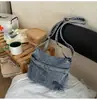 Bolso Bandolera Daisy Azul Claro Niebla Estilo Japonés Perezoso Chic Versátil Casual para el Trabajo Bolso de Hombro