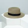 Chapéu de Palha Panama Jazz Tecido Verão Unissex Aba Reta, Chapéu de Cowboy de Viagem Retro Fashionável, Dobrável