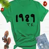 Moda europea y americana 2025 1989ts camiseta redonda simple estampada para hombre y mujer europea y americana
