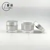 Conjunto de Cosméticos Frasco de Alta Capacidade em Acrílico Frasco Quadrado de Creme Branco Frasco com Bomba para Loção Material de Embalagem para Produtos de Cuidados com a Pele
