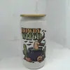 Copo Mason Jar de Vidro 16oz para Cerveja Cola Água com Logotipo Personalizado de Natal em Estoque Transfronteiriço Sublimação
