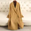 Abrigo de lana de doble cara para mujer, de longitud media, nueva colección otoño/invierno 2026, elegante estilo coreano, corte holgado, abrigo de lana de alta gama
