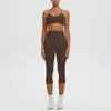 Pantalones Deportivos Cortos de Cintura Alta con Diseño de Reverso Cepillado de Tacto Nude Europeo y Americano Conjunto de Ropa para Correr al Aire Libre, Fitness y Yoga
