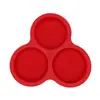 Forma de Silicone para Bolo Donut com Três Furos em Estoque, Resistente a Altas Temperaturas, Fácil de Desenformar, Ferramenta Redonda para Fritar Ovos para Uso Doméstico