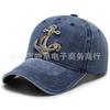 Sombrero para hombre primavera y otoño estilo coreano bordado de ancla sombrero lavado para viaje al aire libre gorra de béisbol a prueba de sol sombrero de copa suave desgastado para mujer