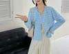 Estilo Chanel Tweed Francés 2025 Principios de Primavera Nuevo Suave y Dulce Rosa Conjunto de Dos Piezas Cardigan Francés Falda Línea A