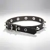 Collar de cuero PU estilo gótico oscuro europeo y americano transfronterizo Harajuku, con remaches metálicos exagerados, retro y únicos, un collar de estilo punk