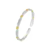 Pulseira de Prata Pura 9999 com Fragrância de Osmanthus, Novo Estilo Chinês, Prata Sólida Pintada a Ouro, Pulseira de Estilo Antigo com Folha de Louro Escovada, Presente