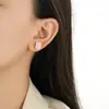 Brincos Geométricos de Zircônia Lapidada em Gelo Elegantes Franceses, Brilhantes e Chamativos, Brincos de Alta Qualidade com Pino de Prata S925 para Mulheres