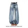 Jeans Baggy Scimitar de Silueta Retro Americana para Mujer en Diseño de Primavera y Otoño Pantalones Sueltos Rectos de Pierna Ancha de Largo Completo